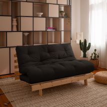 Karup Design - Canapé convertible 140x200cm en bois naturel et tissu - Gris foncé - ROOTS - - Style Scandinave