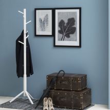 Porte-manteaux en bois H176cm - Blanc - Hooky - Bois - Style Classique