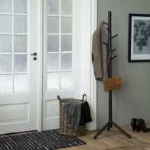 Porte-manteaux en bois H176cm - Noir - Hooky - Bois - Style Classique