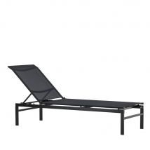 Venture Home - Chaise longue inclinable en aluminium - Noir - Massimo - Métal - Style Contemporain