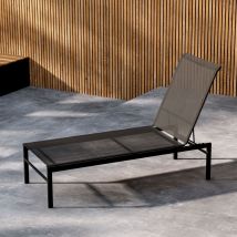Venture Home - Chaise longue inclinable en aluminium - Noir - Massimo - Métal - Style Contemporain