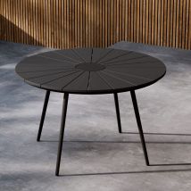 Venture Home - Table à manger de jardin 4 personnes ronde en aluminium et métal - Noir - San vito - Métal - Style Contemporain