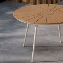 Venture Home - Table à manger de jardin 4 personnes en aluminium pieds beiges - Beige - San vito - Métal - Style Contemporain