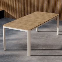 Venture Home - Table à manger de jardin 8 personnes en aluminium - Beige - Etna - Métal - Style Contemporain