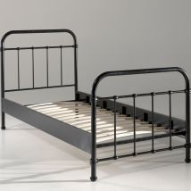 Lit enfant en métal 90x200cm - Noir - Malo - Métal - Style Industriel