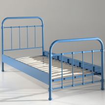 Lit enfant en métal 90x200cm - Bleu - Malo - Métal - Style Industriel