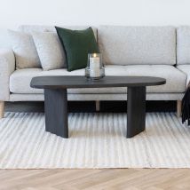 House Nordic - Table basse organique en bois 100x50cm - Bois foncé - Melo - Bois - Style Scandinave