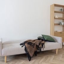 House Nordic - Plaid en laine mélangé 130x170cm - Marron - Carmel - Fibres naturelles - Style Classique