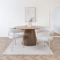 House Nordic - Lot de 2 fauteuils de table en tissu pieds beiges - Beige - Trivio - - Style Contemporain