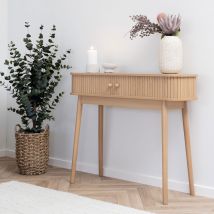 House Nordic - Console 2 portes coulissantes en bois L100cm - Bois clair - Nikko - Bois - Style Scandinave