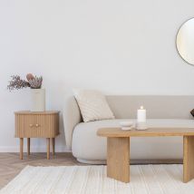 House Nordic - Table de chevet 2 portes coulissantes en bois - Bois clair - Nikko - Bois - Style Scandinave