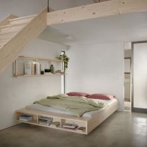 Karup Design - Lit avec rangement en bois 140x200cm - Bois clair - Merge - Bois - Style Contemporain