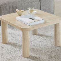Table basse carrée effet travertin 60x60cm - Beige - Ailo - Travertin - Style Classique