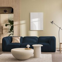 Chauffeuse pour canapé modulable en tissu bouclette - Bleu marine - NOOR - - Drawer - Style Scandinave