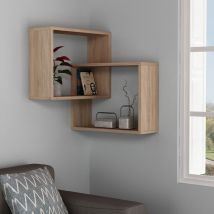 Étagère d'angle murale en bois L68cm - Bois clair - Mali - Bois - Style Scandinave