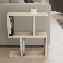 Table d'appoint effet travertin - Beige - Zed - Travertin - Drawer - Style Contemporain