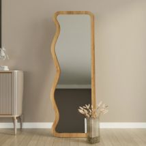 Miroir sur pieds en bois 50x160cm - Bois clair - Ronda - Bois - Style Bohème