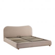 Lit coffre en tissu 160x200cm - Beige - Napo - - Drawer - Style Contemporain