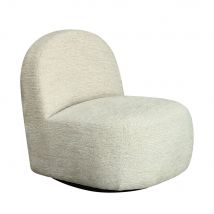Fauteuil pivotant en tissu chenille côtelé - Blanc - Groovy - - Drawer - Style Bohème