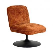 Fauteuil pivotant en velours côtelé pied tulipe - Marron - Parbo - - Drawer - Style Vintage