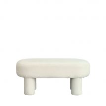 Banc arrondi en tissu bouclette L105cm - Crème - Ploom - - Drawer - Style Contemporain