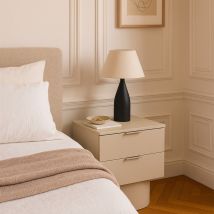 Teulat - Table de chevet 2 tiroirs en bois - Sable - TOTEM - Bois - Style Contemporain