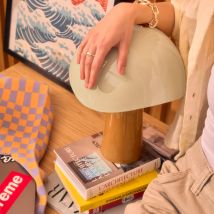 Leitmotiv - Lampe à poser champignon en métal - Ocre - Grato - Métal - Style Contemporain