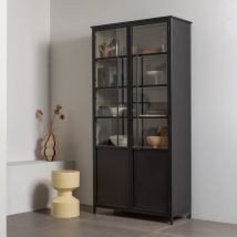 Woood - Vitrine 2 portes en métal H200cm - Noir - Exhibit XL - Métal - Style Industriel,Vintage