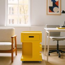 Caisson à roulettes 1 tiroir en métal H60,5cm - Jaune moutarde - Trolet - Métal - Drawer - Style Contemporain