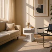 Petit meuble de rangement en métal H50cm - Beige - Karry - Métal - Drawer - Style Contemporain