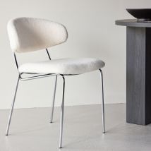 Venture Home - Lot de 2 chaises en tissu bouclette et métal - Écru - Chico - Style Contemporain