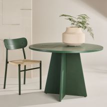 Venture Home - Table à manger 4 personnes ronde en bois - Vert foncé - Bootcut - Pierre - Style Contemporain