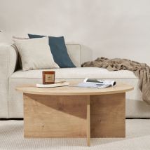 Table basse ronde en bois ø90cm - Bois clair - Soho - Bois - Drawer - Style Contemporain