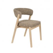 Zuiver - Lot de 2 chaises en tissu et bois - Marron - Bright - - Style Contemporain