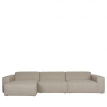 Zuiver - Canapé d'angle gauche 4 places en tissu - Taupe - Milka - - Style Contemporain