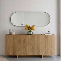 Buffet 4 portes en bois L180cm - Bois foncé - Nicole - Bois - Drawer - Style Contemporain