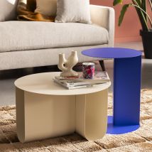 Table d'appoint en métal H50cm - Bleu - Jimy - Métal - Drawer - Style Contemporain