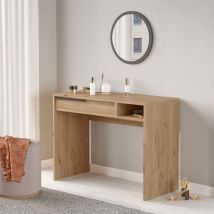 Coiffeuse 1 tiroir avec miroir à fixer L45cm - Bois foncé - Soya - Bois - Drawer - Style Scandinave