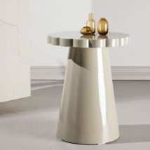 Venture Home - Table d'appoint organique en bois ø45cm - Beige - Krull - Bois - Style Contemporain