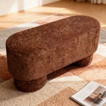 Banc arrondie en tissu bouclette L92cm - Rouille - Arlo - Drawer - Style Contemporain,Bohème