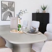 House Nordic - Table à manger 10 personnes organique effet béton - Beige - Maranola - Bois - Style Contemporain