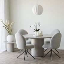 House Nordic - Suspension ronde en soie ø40cm - Blanc - Conventry - Métal - Style Contemporain