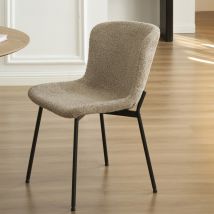 Lot de 2 chaises en tissu et métal - Taupe - Zoe - Style Contemporain