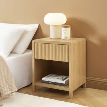 Table de chevet 1 tiroir en bois - Bois clair - Paula - Bois - Style Contemporain