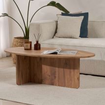 Table basse organique en bois 120x65cm - Bois - Oris - Bois - Drawer - Style Vintage