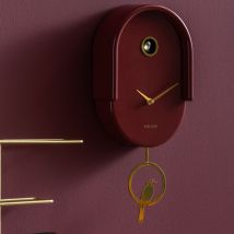Karlsson - Horloge murale en métal avec coucou - Bordeaux - Tweet - Plastique - Style Contemporain