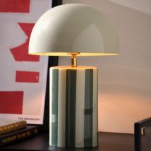 Leitmotiv - Lampe à poser champignon en métal - Vert forêt - Rayado - Métal - Style Contemporain