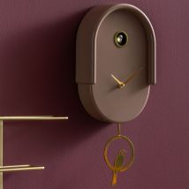 Karlsson - Horloge murale en métal avec coucou - Marron argile - Tweet - Plastique - Style Contemporain