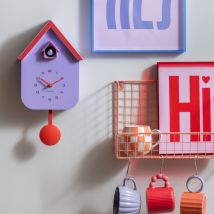 Karlsson - Horloge murale en métal avec coucou - Lilas - Dupla Color Cuckoo - Plastique - Style Contemporain