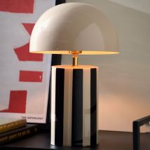 Leitmotiv - Lampe à poser champignon en métal - Beige rosé - Rayado - Métal - Style Contemporain